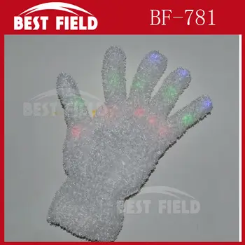 

Free Shipping 4pcs(2pairs)/lot 22*11CM LED Rave Flashing Gloves Glow 7 Mode Light Up Finger Lighting for party