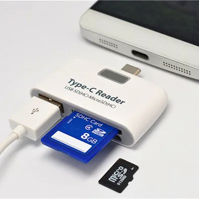 Лучший 15 шт. лот многофункциональный карты памяти адаптер USB 3,1 Тип C USB C TF SD OTG Картридер для Mac книга телефона Tablet карты читателей