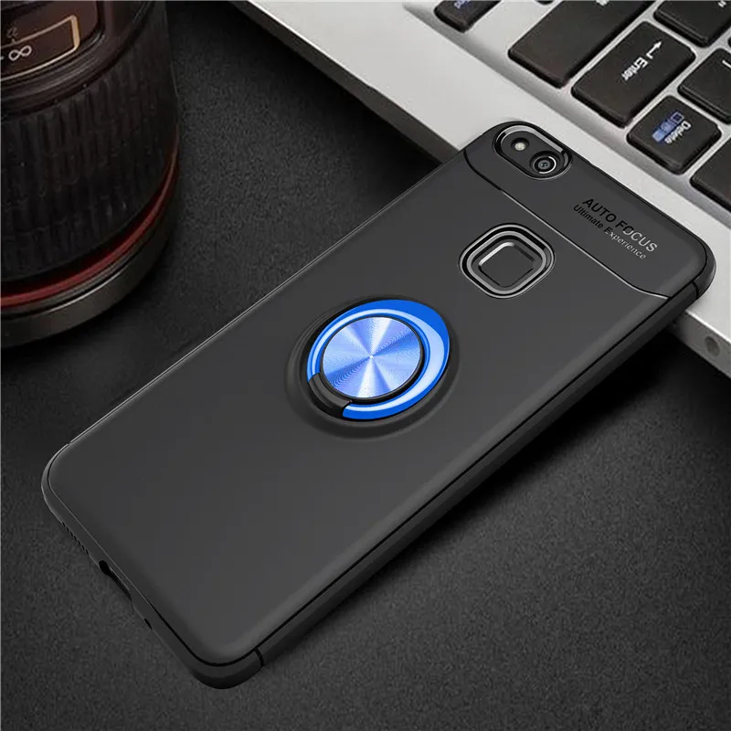 Luxury Shockproof Protection case For huawei P10 matte hard pc+soft silicon back cover For huawei P10 Lite Metal Ring Bracket06