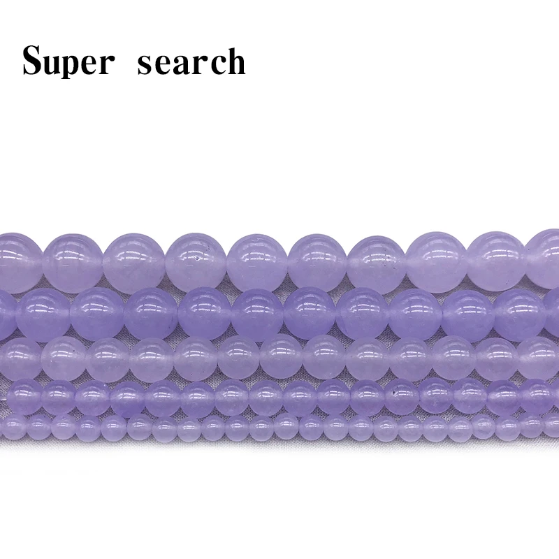 Natuursteen Lavendel Violet Chalcedoon Jades Ronde Losse Kralen 4 6 8 10 12MM Fit DIY Armband sieraden Maken Deel