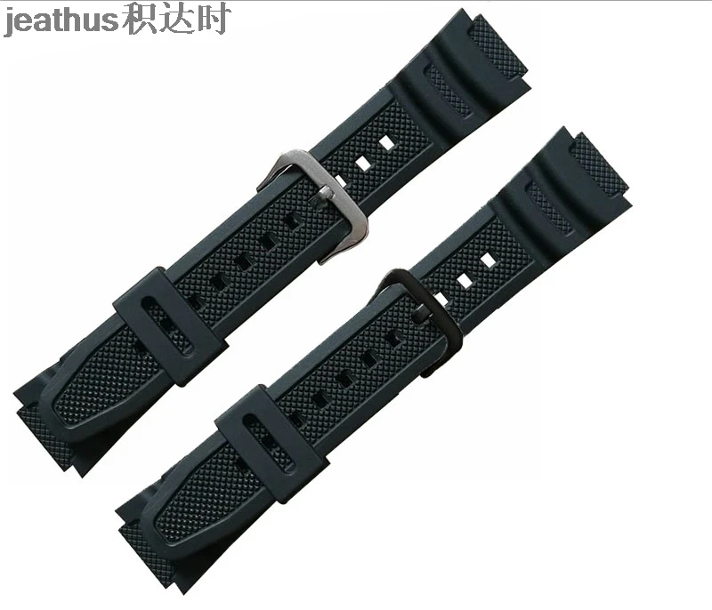 Jeathus watchband convex PU strap 18*25mm rubber silicone bracelet replace for casio AE-1300WH,W-216H,F-108WH,SGW500 w735 800h