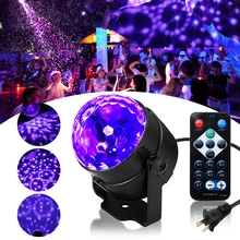 Mini 3W UV Purple LED Crystal Magic Ball Led Stage Lamp with Remote Control for Christmas Projector Party Disco Club