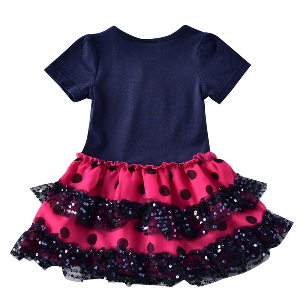 JUXINSU/летние хлопковые платья-пачки с короткими рукавами и принтом для маленьких девочек; одежда для маленьких девочек; От 1 до 6 лет