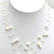 Распродажа! дизайн! Красивые! Ожерелье из белого пресноводного жемчуга starreness-5120 /розничная