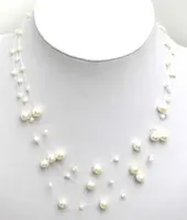 Распродажа! Новый дизайн! Красивые! Ожерелье из белого пресноводного жемчуга starreness-5120 оптовая/розничная продажа Бесплатная доставка - изображение