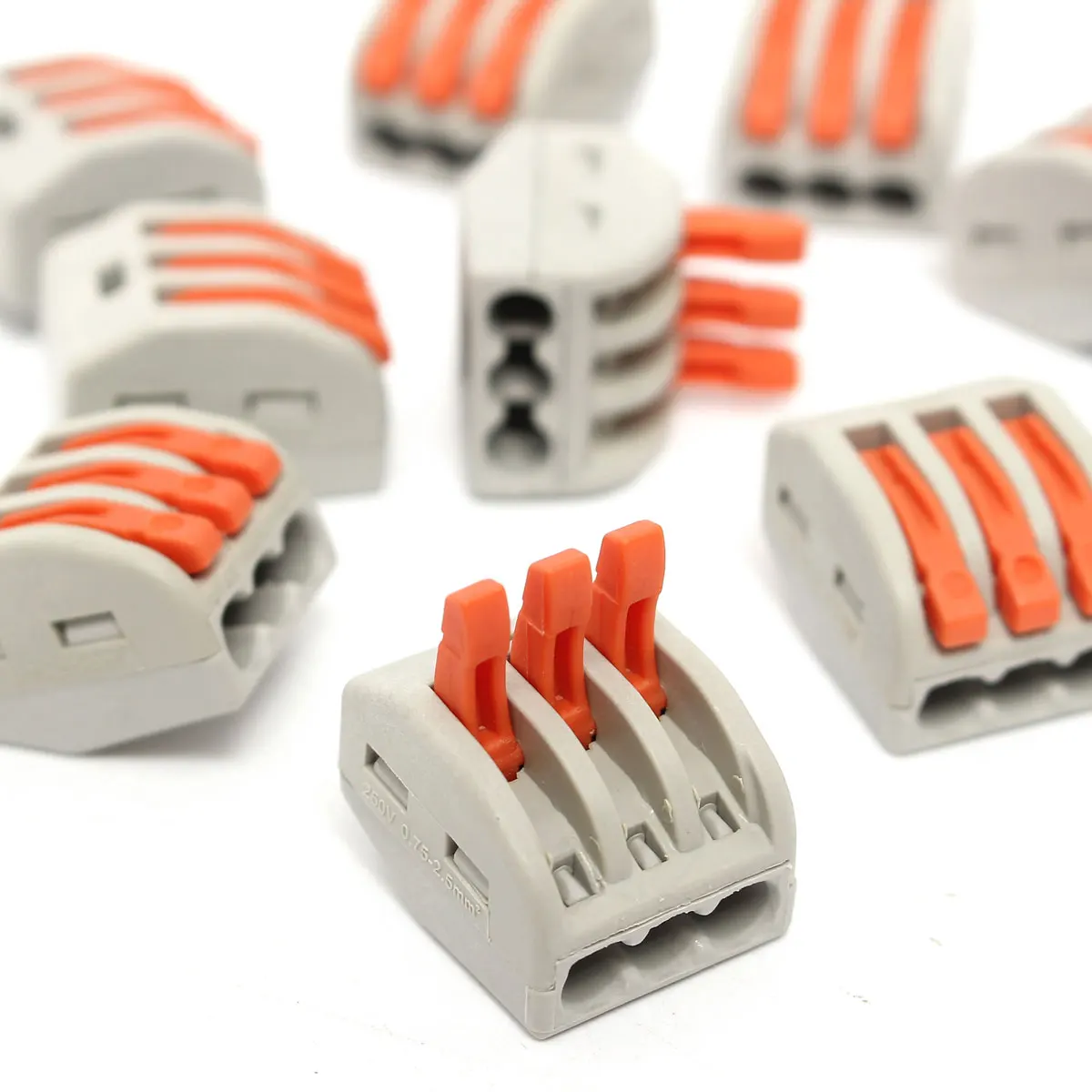 10 шт. PCT-213 Универсальный компактный провод разъем проводки 3 Pin AWG 28-12 проводник многоразовые Рычажные клеммы Набор кубиков