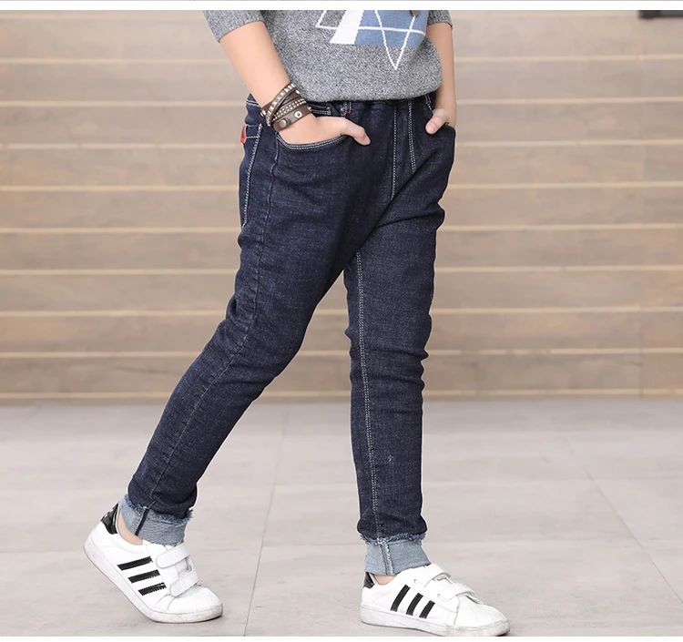 Коллекция года, Весенняя детская одежда джинсы для мальчиков повседневные тонкие джинсы для мальчиков, узкие джинсы для больших мальчиков длинные брюки