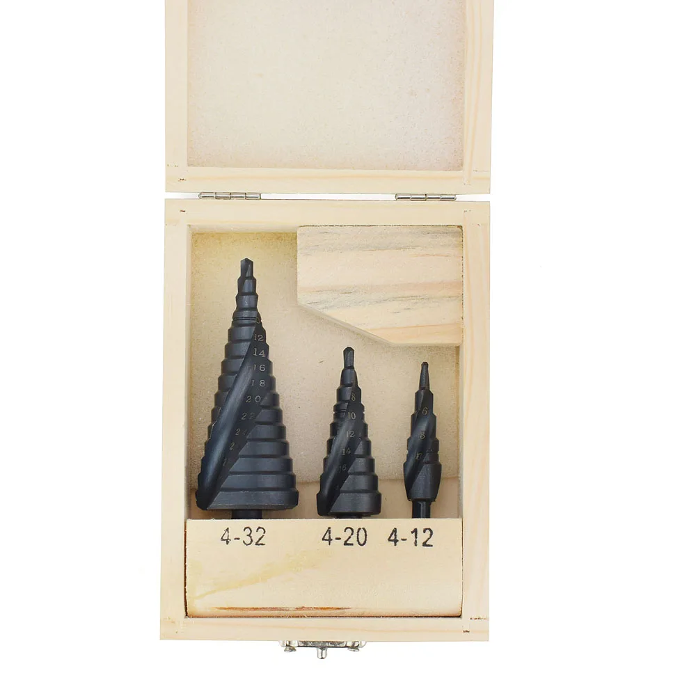 4-32MM 3PCS HSS cobalt step Drills with Nitrogen High Speed Steel Spiral for Metal Cone Drill Bit Set Triangle Shank Hole Cutter 4-32MM 3PCS HSS cobalt step Drills with Nitrogen High Speed Steel Spiral for Metal Cone Drill Bit Set Triangle Shank Hole Cutter