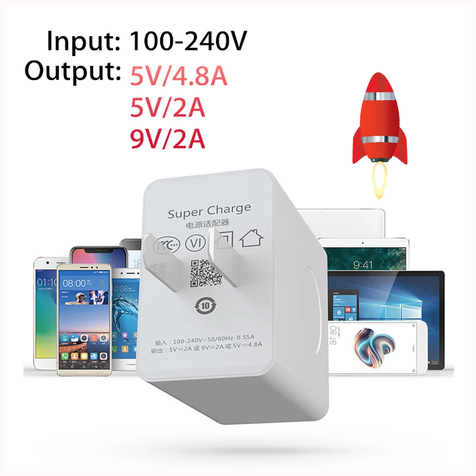 Для Huawei Fcp Scp/Oneplus 5 t/Meizu Mtk Usb настенное зарядное устройство адаптер супер тире