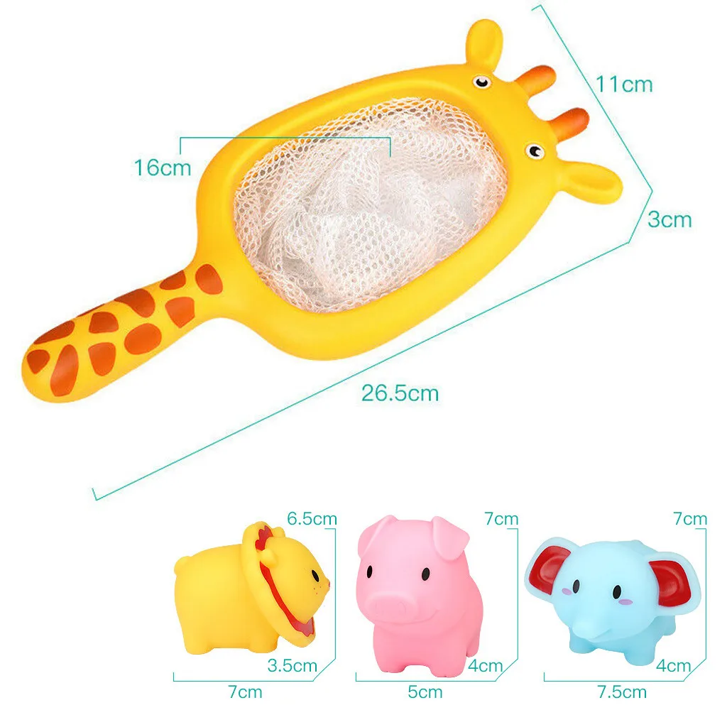 Bathing Floating Soft Rubber Animals Water Tub Toy Squirts Spoon-Net 1 Set Children's products good-looking Bath toys product Bathing Floating Soft Rubber Animals Water Tub Toy Squirts Spoon-Net 1 Set Children's products good-looking Bath toys product