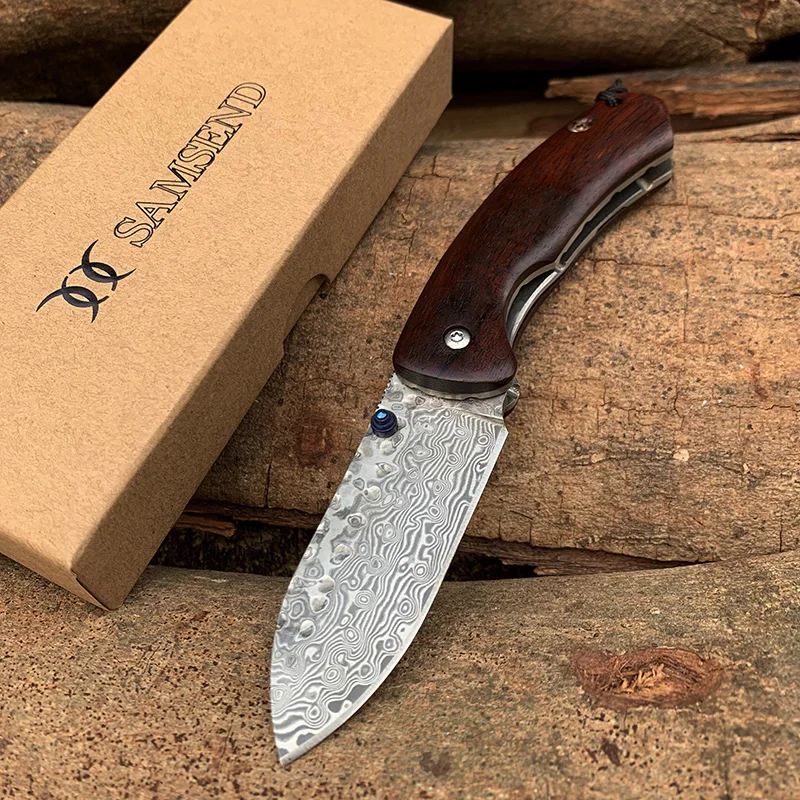 Hot EDC Handmade Damascus Pocket Knife VG10 Multifuntion Tools Hunting Folding Knife Collection Hiking Fishing Camping Knives