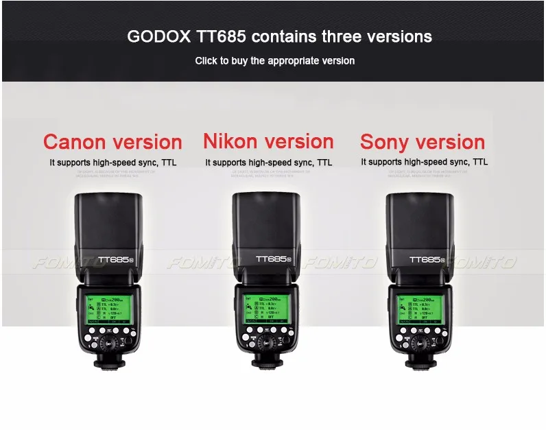 Новое поступление Godox TT685/S TT685S скоростной lite HSS высокоскоростной синхронизация внешний ttl для SONY EOS Flash