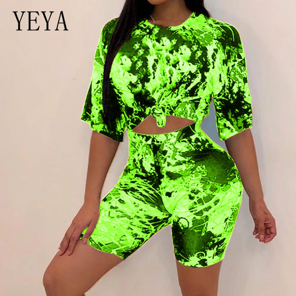 YEYA Two Pieces Sets O-neck Top+skinny Pants Elegant Vintage Print Hollow Out Jumpsuits Women Summer Retro Romper Overalls YEYA Two Pieces Sets O-neck Top+skinny Pants Elegant Vintage Print Hollow Out Jumpsuits Women Summer Retro Romper Overalls