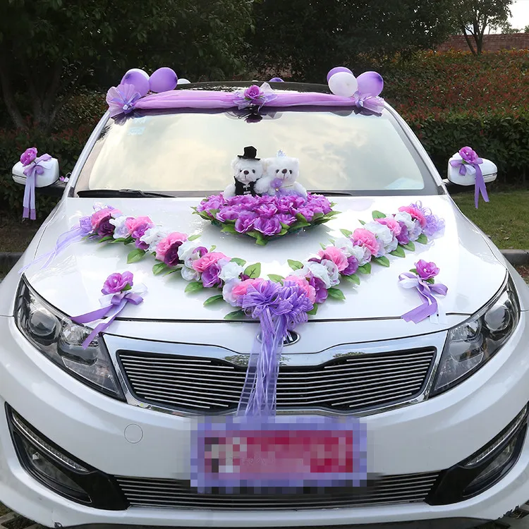 2017 Свадебные автомобильные поплавки с медведем Автомобильные цветы цветочные