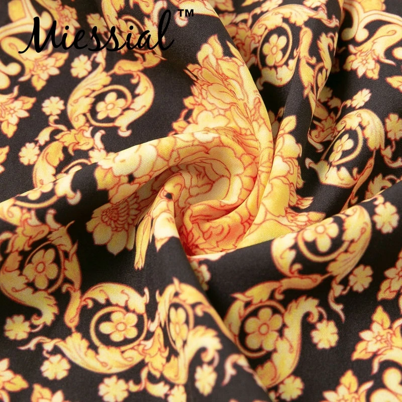 Miessial, сексуальное винтажное Золотое Платье с принтом пейсли, женское короткое платье с v-образным вырезом, осенние элегантные вечерние платья, Клубное платье большого размера
