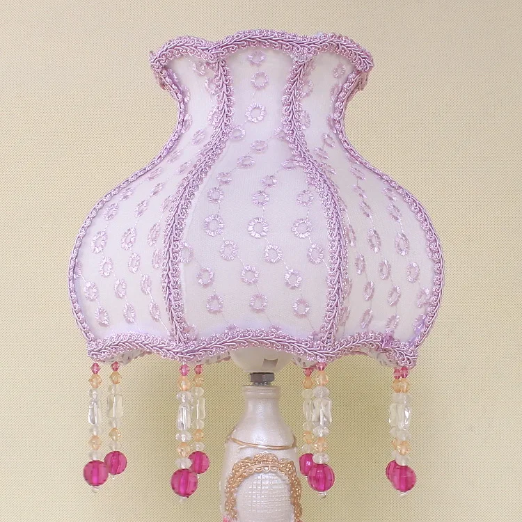 SSimple Pink Lace Desk Lamp Lampshade, Flower Pattern Textile Fabrics