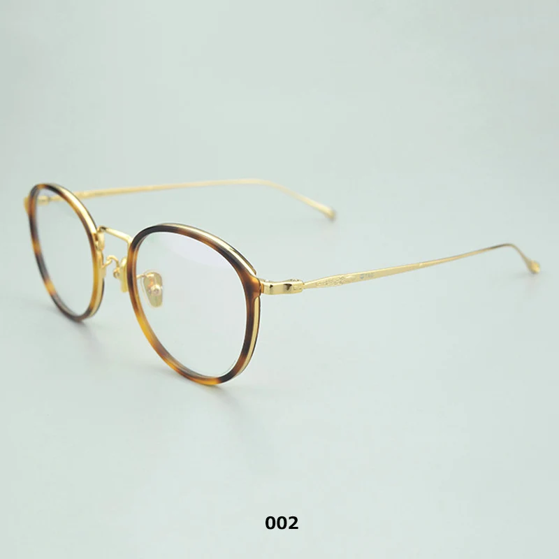 Круглые очки TAG бренд ретро с прозрачными линзами унисекс золотая круглая металлическая оправа очки оправа оптическая Мужская и женская черная oculos близорукость - Цвет оправы: 002