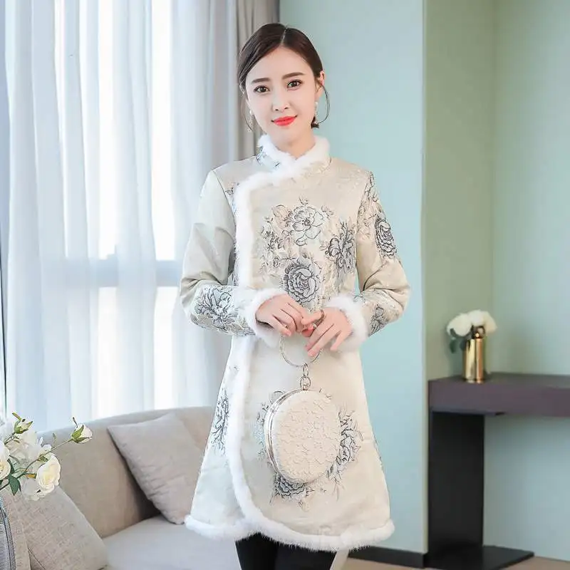 Женское платье Осень зима новинка ретро китайский стиль Cheongsam 2020 модное новое с