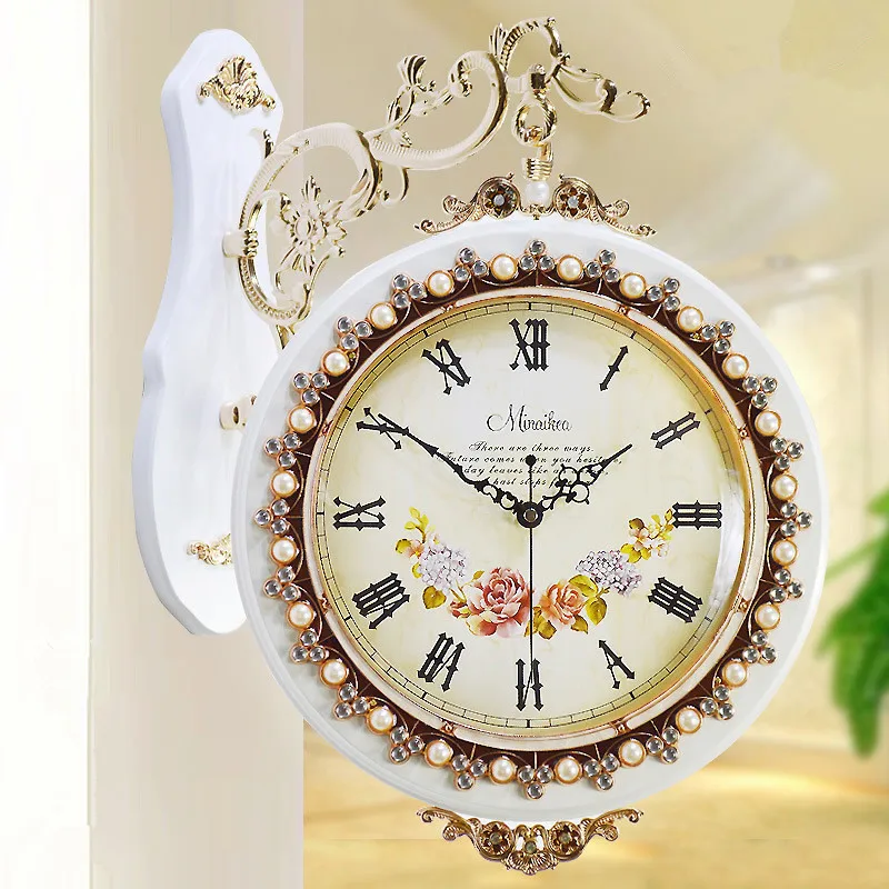 Meijswxj Saat Double sided Wall Clock Reloj Relogio de parede Digital