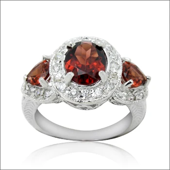 

Qi Xuan_Simple And Elegant Dark Red Stone Woman Fashion Rings_S925 Solid Sliver Finger Rings_Manufacturer Directly Sales