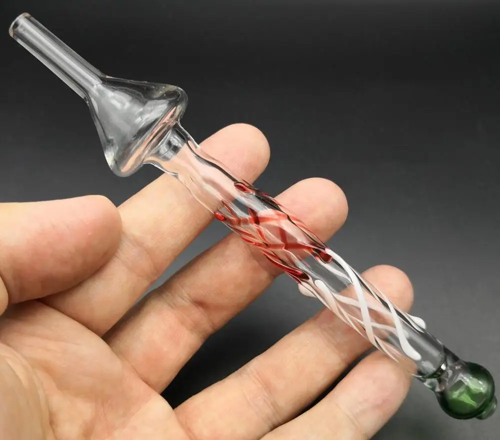 

6.3 Inch Length, Glass honey smoking pipe straw Tobacco pipe tool