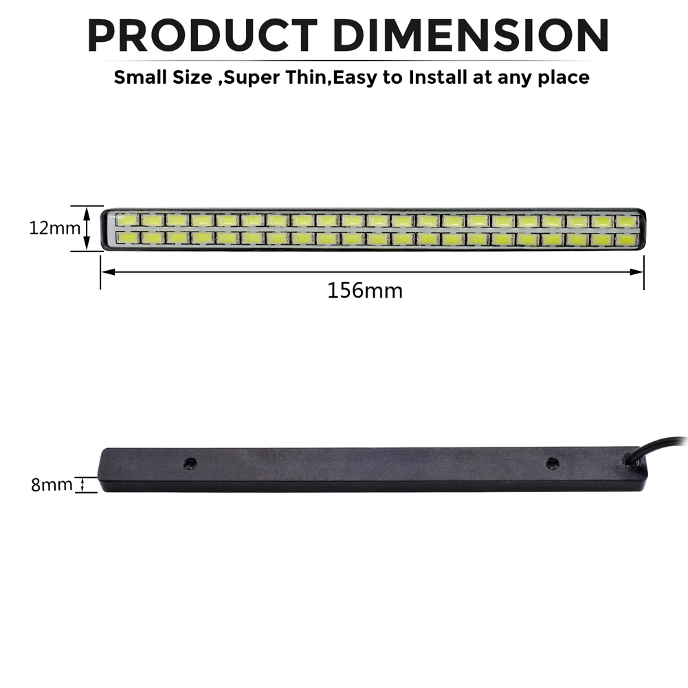2 шт. автомобильный противотуманный светильник s Водонепроницаемый Автомобильный светодиодный DRL Дневной ходовой светильник 42SMD 5630 Светодиодный светильник для 12 В автомобиля грузовика мотоцикла