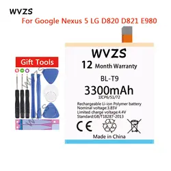 Wvzs 3300 mAh Li-Polymer Батарея BL-T9 для LG Google Nexus 5 D820 D821 E980 Замена батарей