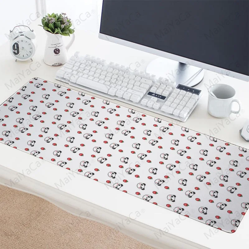 Lock Edge 40x90cm MaiYaCa Дизайн компьютер Скорость Мышь колодки Милый Панда Ест бамбук игровой Мышь Pad резины геймер Soft Comfort Мышь коврик - Цвет: Lock Edge 40x90cm