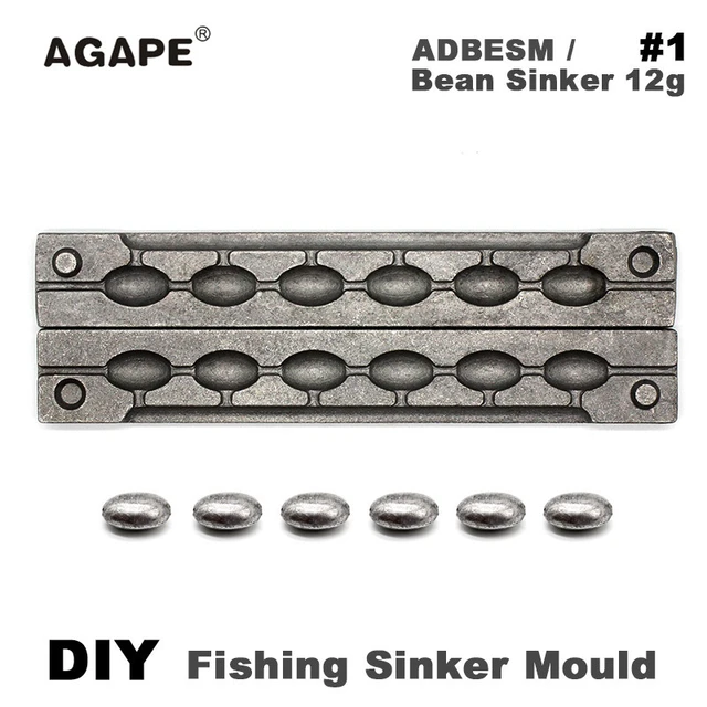 Adygil DIY Fishing Ball Sinker Mould ADBASM/#2 Ball Sinker 12g 8 Cavities
