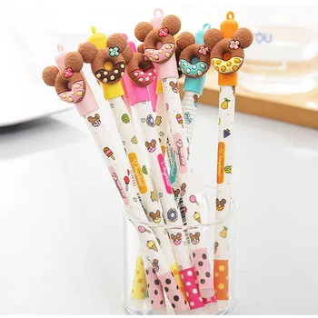 

50pcs kawaii gel ink erasable pen lot cute candy micky donut pens for school office supplies japanese stationery students caneta