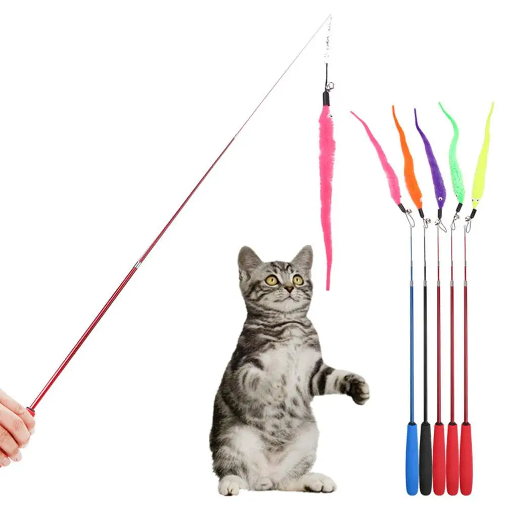 

SaiDeng Funny Foldable Cat Rod Worms Teaser&Exerciser for Cat Kitten Interactive Cat Wand-25