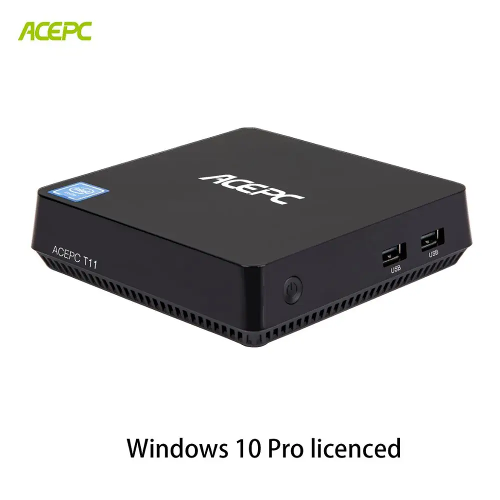 

Mini Desktop PC ACEPC T11 Win 10 Pro Licenced 4GB Ram 32GB ROM Computer Intel Atom Z8350 Support 4K/Dual WiFi/2.5 Inch HDD/SSD