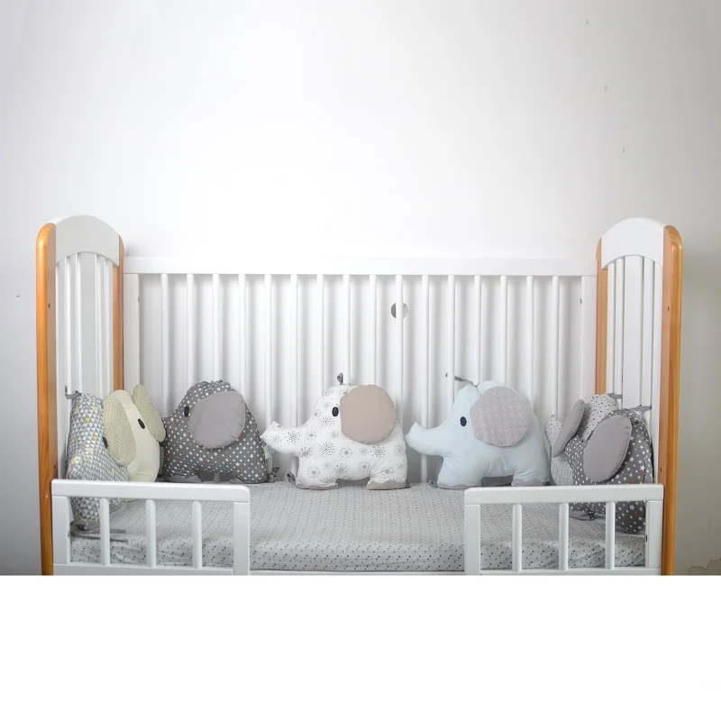  Hot Sale Baby Bed Bumper Crib Cot Elephant Bumper Baby Bed Protector Crib Bumper Newborns Toddler B