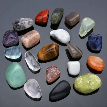 

Sunligoo 20x Mini Assorted Natural stone Tumbled Stones Aventurine Obsidian Agate Points Beads Chakra Healing Reiki Stone Decor