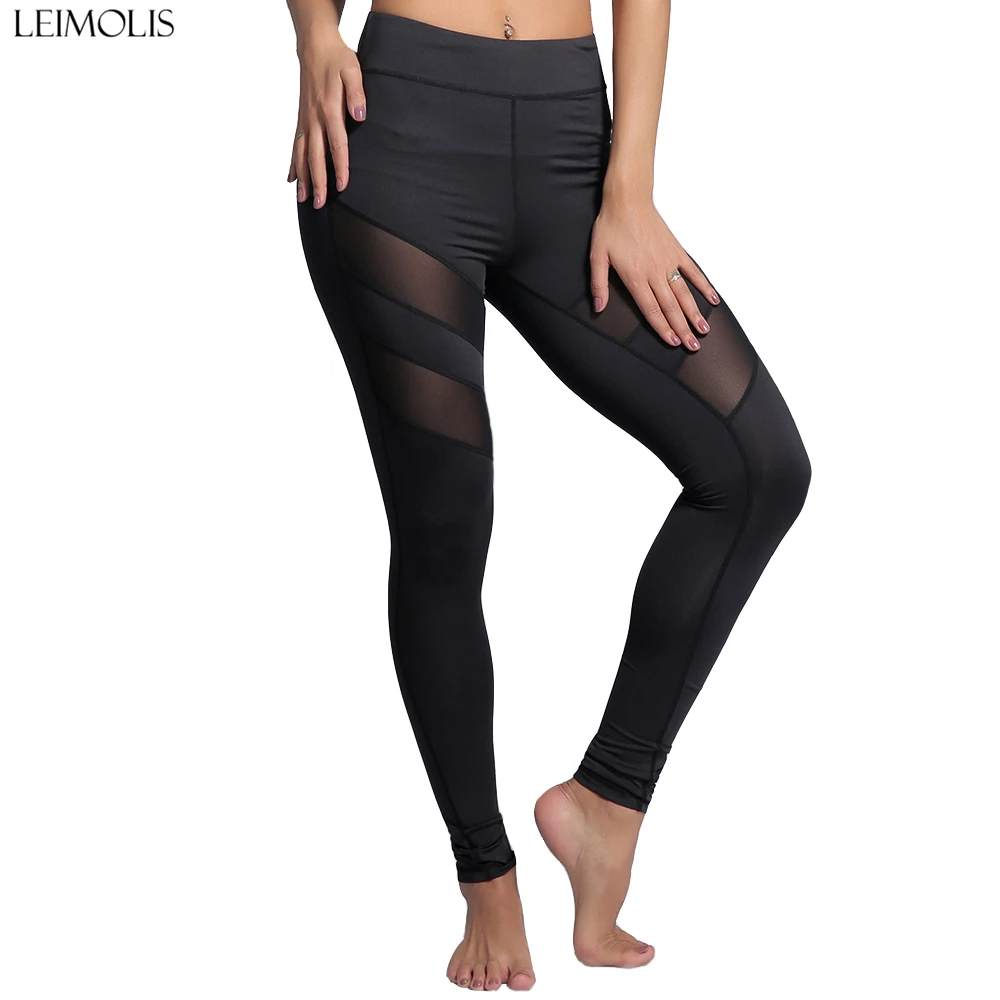 

Leimolis striped black mesh breathable sexy harajuku push up workout punk rock fitness leggings women spandex plus size pants