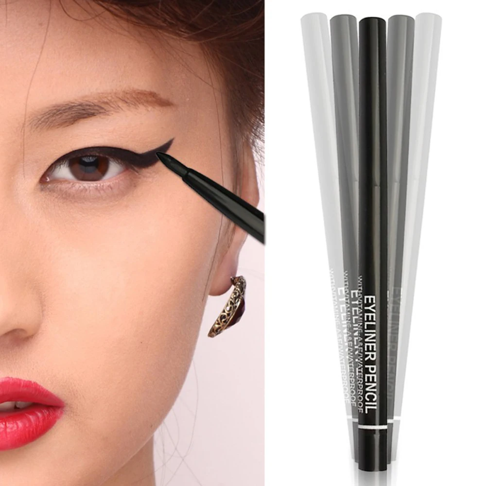 

New Eyeliner pen Natural Waterproof Rotating Automatic Eyeliner Eye Brow Pencil with Brush Beauty Cosmetic Tool Dropshipping