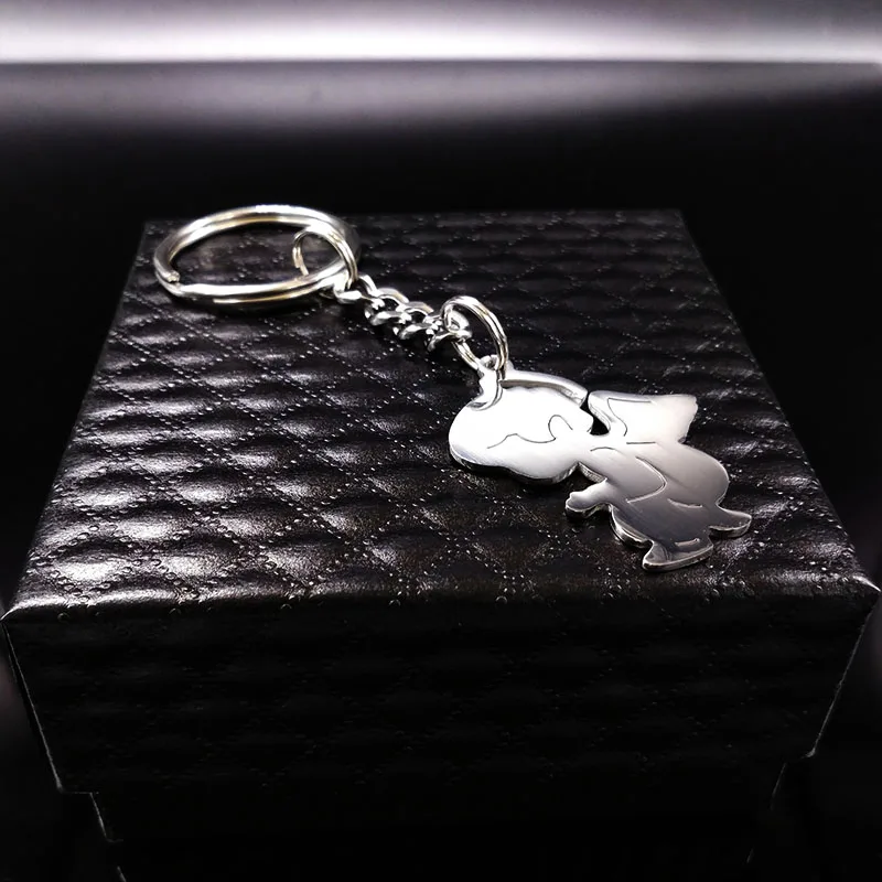 Модный брелок для ключей с ангелом из нержавеющей стали брелок для ключей на цепочке подарочный для женщин Подвеска для мальчика ювелирные изделия llaveros para autos K7596B