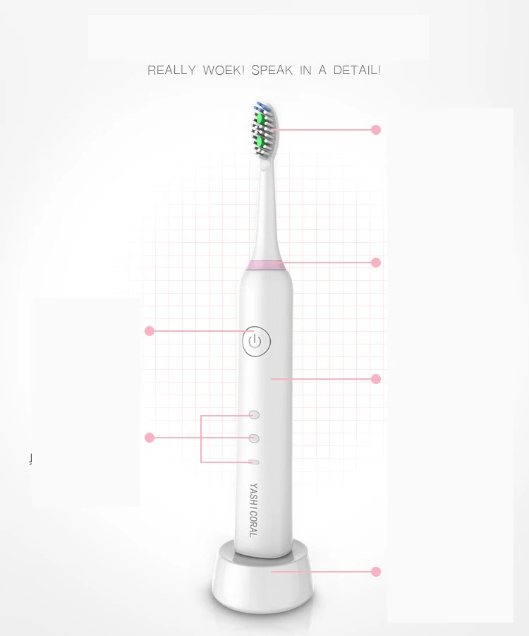 Водонепроницаемый отбеливающая зубная щетка Класс 7 водонепроницаемое радио Электрический Зубная щётка бытовые удобно электрическая