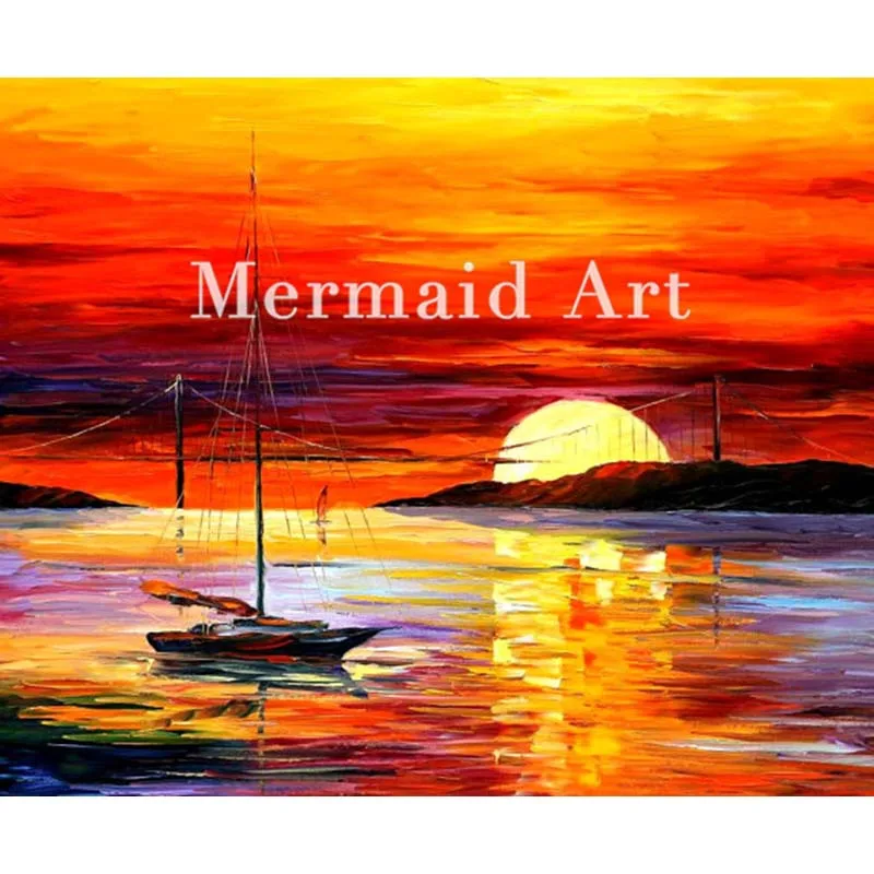 

Hand Painted Oil Painting On Canvas For Abstract Golden Gate Bridge Thick Palette Knife Painting Living Room Wall Decor Artwork
