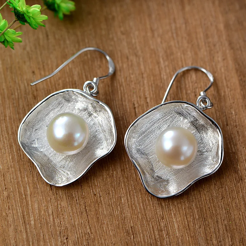 

925 silver earrings hypoallergenic minimalist, pearl earrings