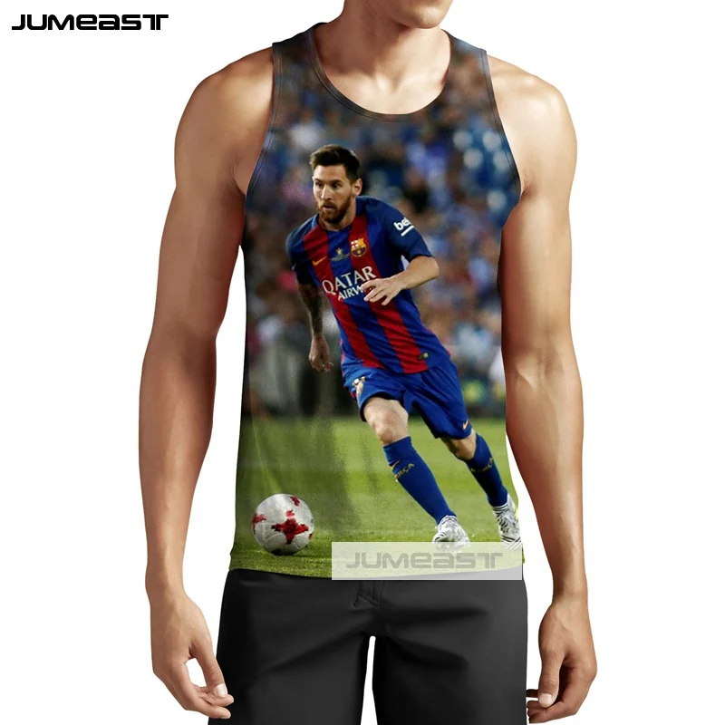 Jumeast бренд моды 3d печатных Lionel Messi мужские/женские топы супер Футбол Звезда Унисекс Без Рукавов Рубашка гусарский жилет - Цвет: 15