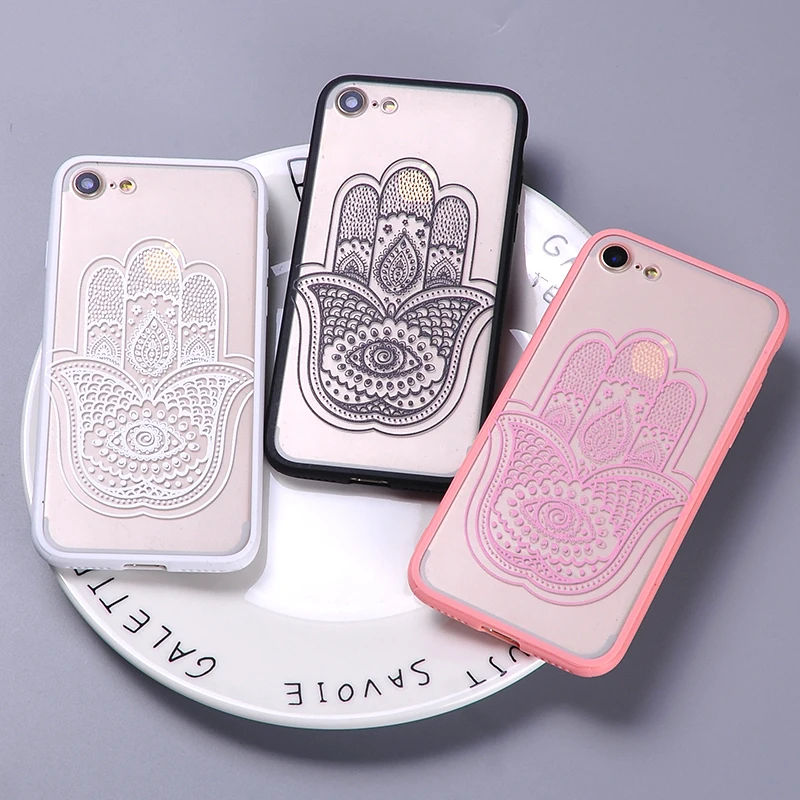 

Sexy Fashion Lace Indian Hamsa Floral Mandala Soft Clear Phone Cover Case Coque Fundas For iPhone 7 7Plus 6S 5S 8 8Plus X XS Max