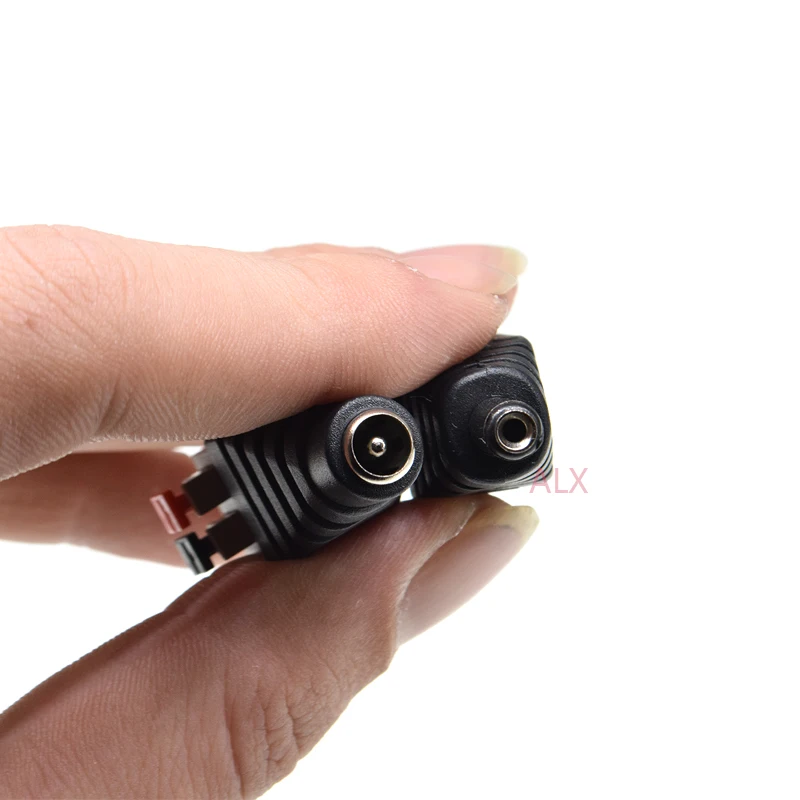 2 Stuks 12V Dc 5.5*2.1Mm Man Vrouw Connector Adapter 5.5X2.1MM Mannelijke Plug Vrouwelijke Socket Geperst type Voor Led Strips