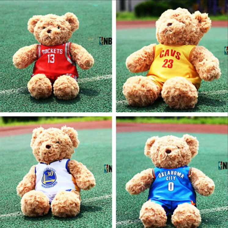 35cm Lovely Teddy Bear With NBA Jerseys Soft Stuffed Plush Animal Toys