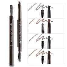 1 шт., 7 цветов, двойная головка, треугольный карандаш для бровей с кистью, автоматическая гладкая водостойкая стойкая ручка для бровей, инструменты для глаз