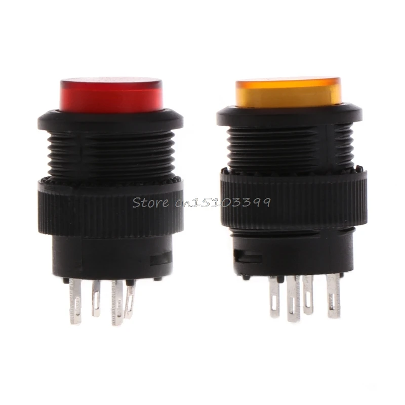

2Pcs R16-503AD OFF-ON LED Light Self-locking Latching Push Button Switch Red SA169 P50 G08 Drop ship