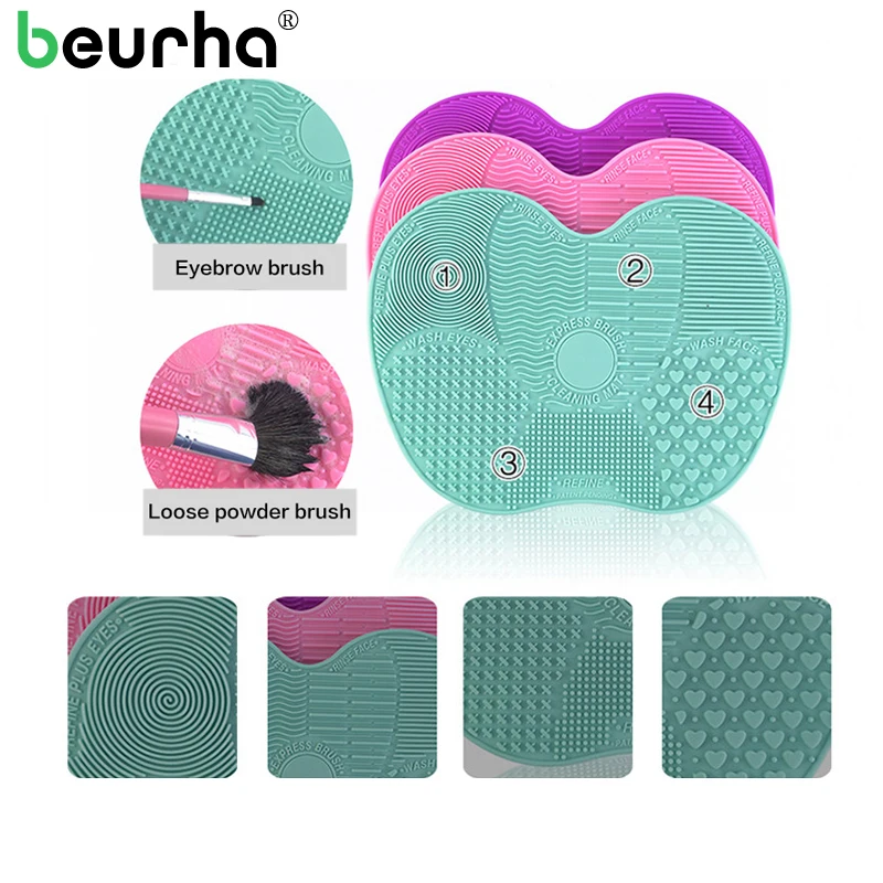 Buy Beurha Makeup Brush Cleaner Mat Silicone Cleaning