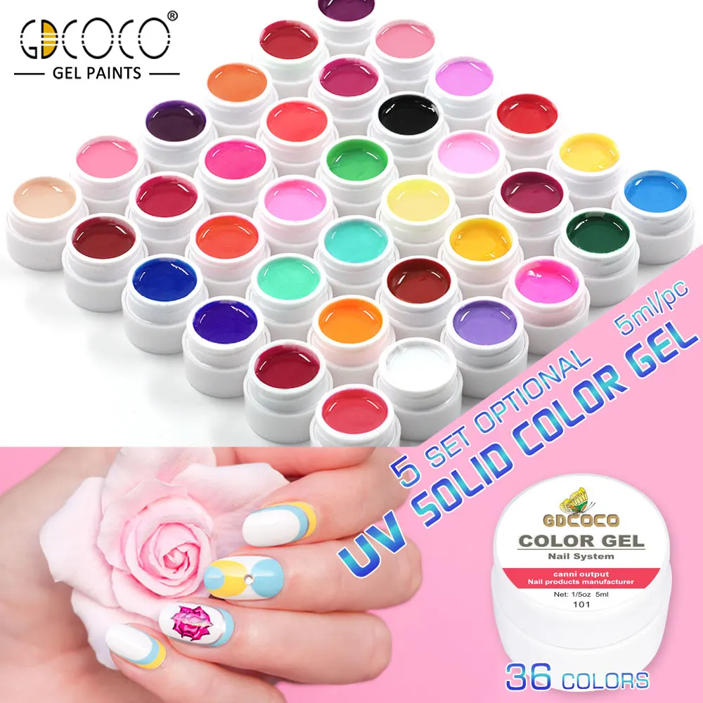 GDCOCO 5 мл PureColor Краски ing Гель Soak off UV светодио дный ногтей Гель-лак Краски гель canni оригинальный Nail Art Дизайн Профессиональный гель для ногтей