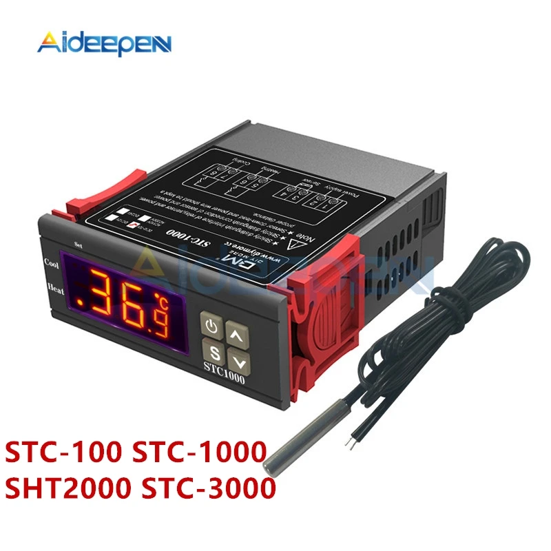 STC-100 STC-1000 SHT2000 STC-3000 AC 110-220 V DC 12 V 24 V Цифровой термостат гигрометр Температура контроллер датчик температуры