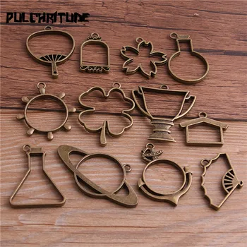 

Random 6pcs/lot Mixed living goods charm Hollow glue blank pendant tray bezel charms DIY Handmade T3008